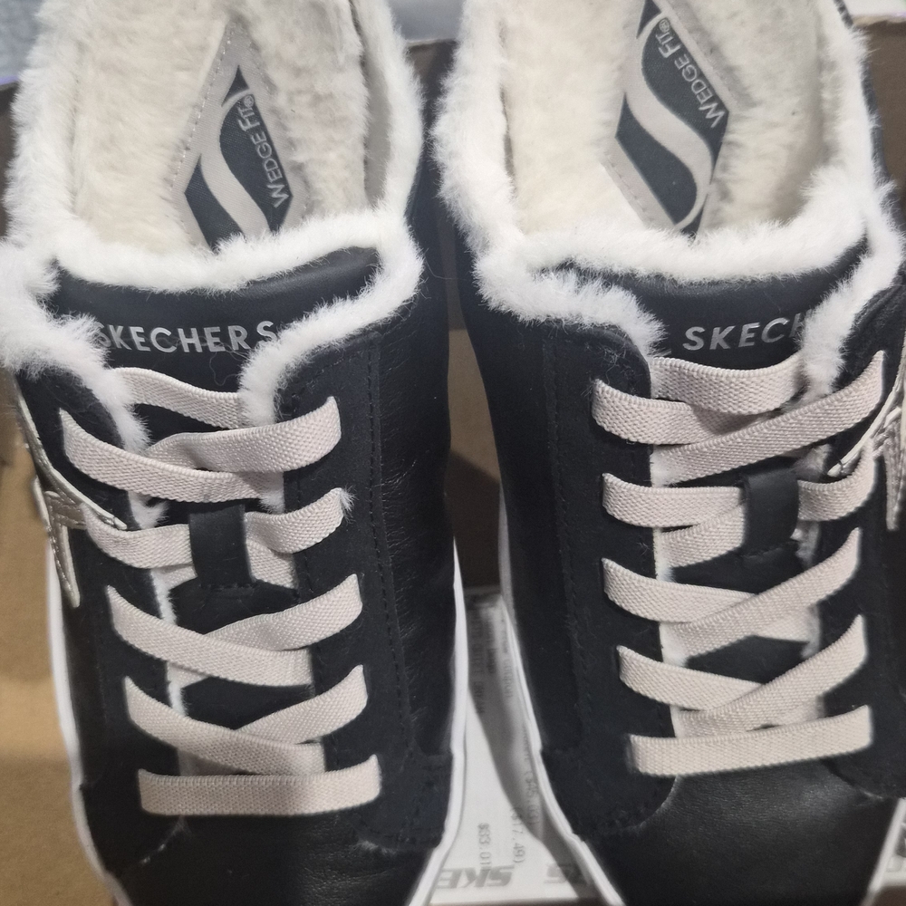 Skechers Black Faux Fur Lined Sneakers